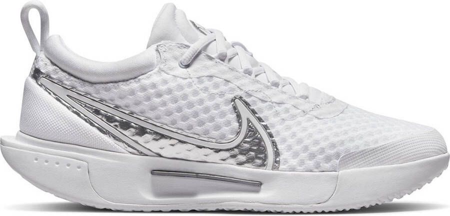 Nike Court Zoom Pro HC Schoenen White Metallic Silver Dames