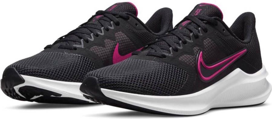 Nike Downshifter 11 Dames Black Dark Smoke Grey White Fireberry Dames