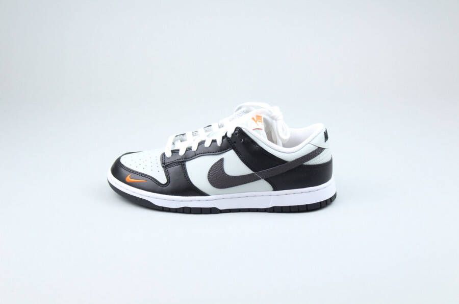 Nike Dunk Low 'Mini Swoosh' Sneakers Mannen Zwart Grijs Wit Oranje