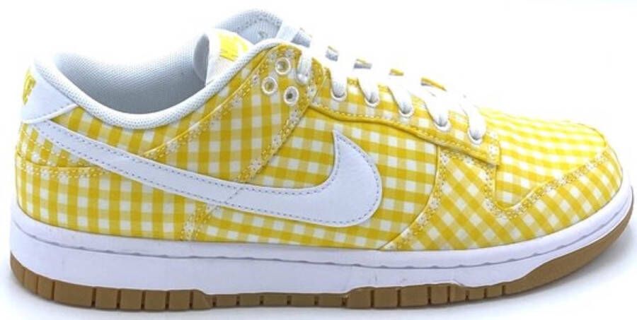 Nike Dunk Low Yellow Gingham Sneakers Dames Wit Geel