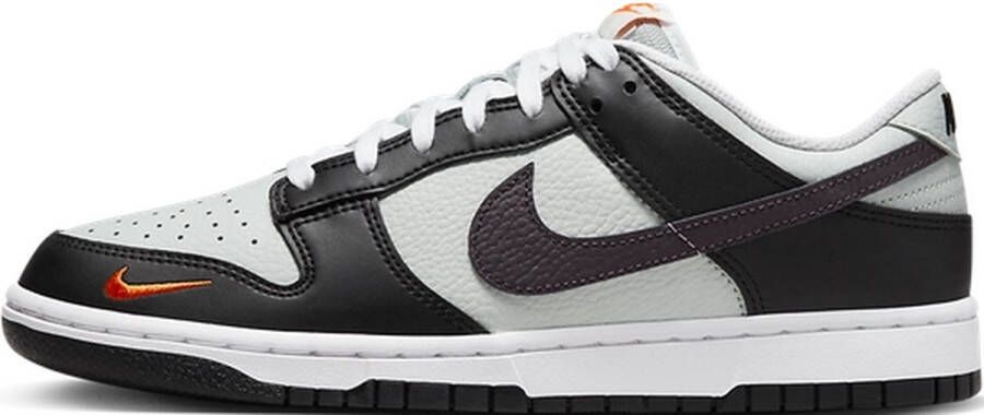 Nike Dunk Low 'Mini Swoosh' Sneakers nen Zwart Grijs Wit Oranje