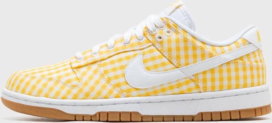 Nike Dunk Low Yellow Gingham Sneakers Dames Wit Geel