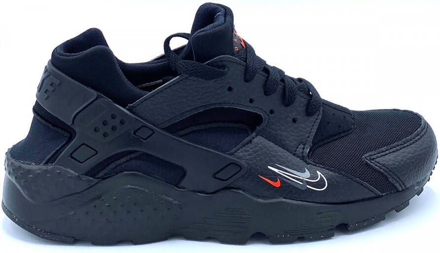 Nike Huarache Run Kinderschoenen Black Particle Grey Photon Dust Bright Crimson