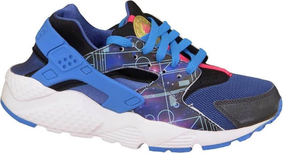 Nike Huarache Run Print Gs 704943 004 Vrouwen Blauw Sneakers