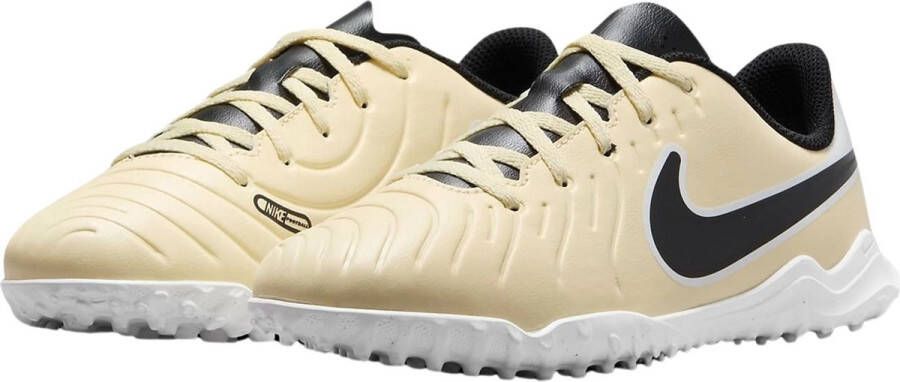 Nike Low-top voetbalschoen voor kleuters kids (turf) Jr. Tiempo Legend 10 Club Lemonade Metallic Gold Coin Black Lemonade Metallic Gold Coin Black