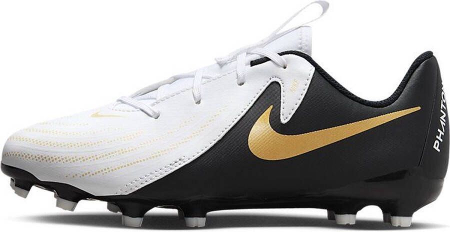 Nike Phantom GX 2 Academy FG Low-top Kids White Metallic Gold Coin Black