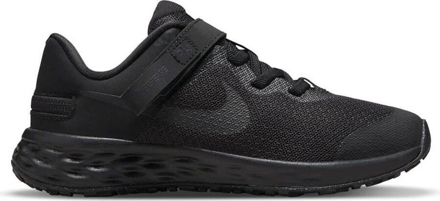 Nike Revolution 6 FlyEase Eenvoudig aan en uit te trekken kleuterschoenen Zwart