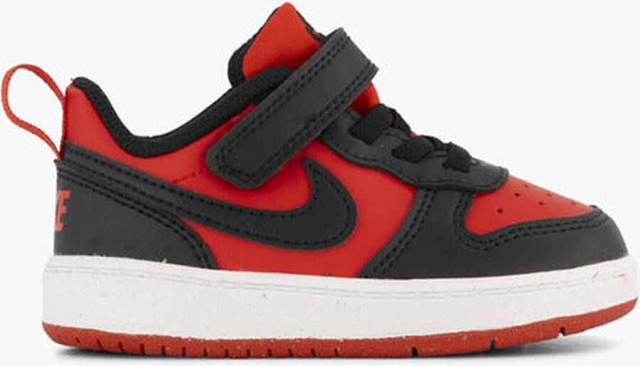 Nike court borough low recraft sneakers rood zwart kinderen