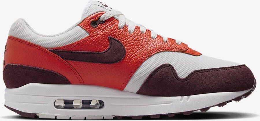 Nike Herenschoenen Air Max 1 Summit White Picante Red Burgundy Crush- Heren Summit White Picante Red Burgundy Crush