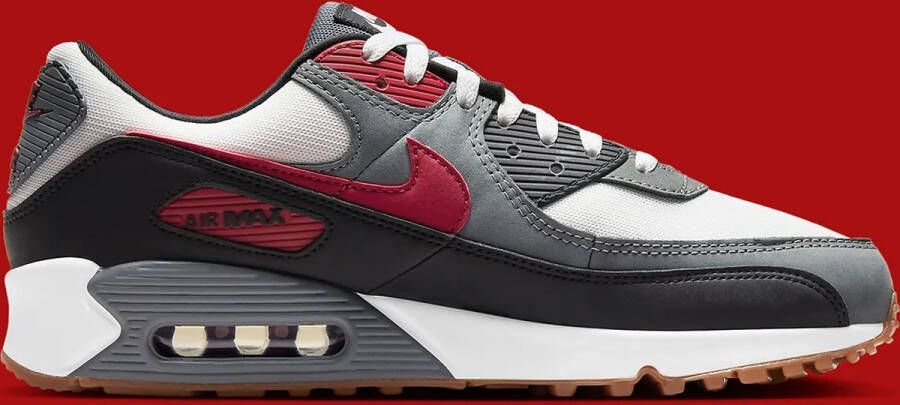 Nike Air Max 90 White Cool Grey Black Team Red- White Cool Grey Black Team Red