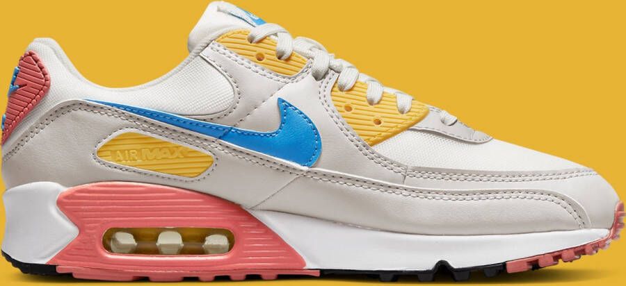 Nike air max 90 W Wit Blauw Geel Zalm Sneakers Schoenen