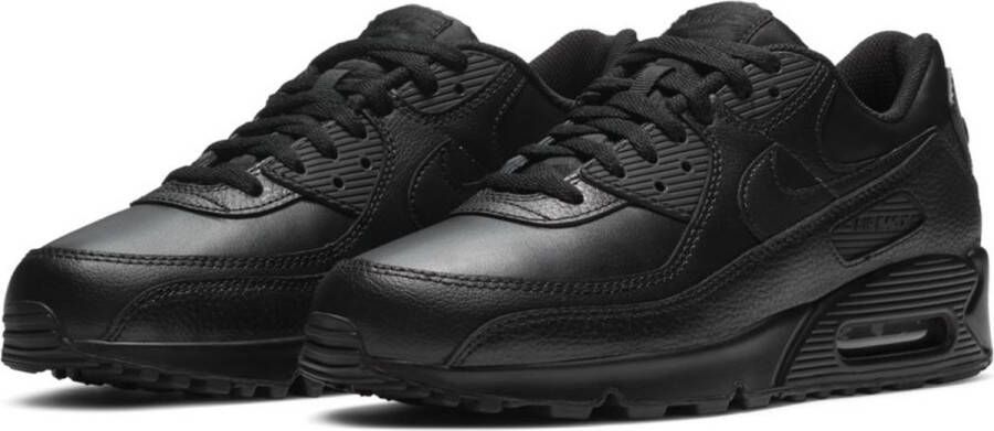 Nike Air Max 90 Leather Heren Sneakers Black Black-Black