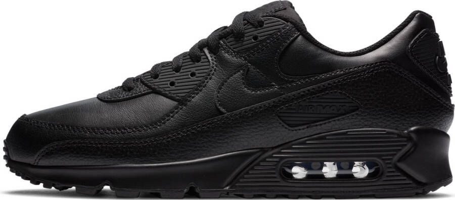 Nike Air Max 90 Leather Heren Sneakers Black Black-Black