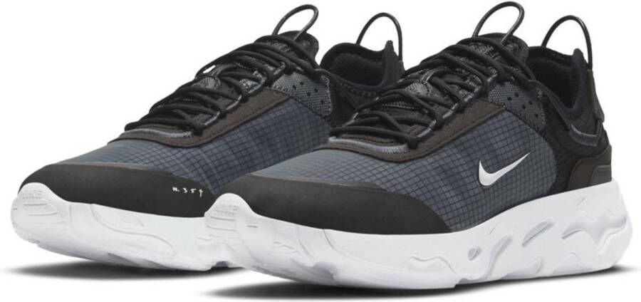 Nike Zwart Wit Lage Sneaker met React Technologie Black Heren