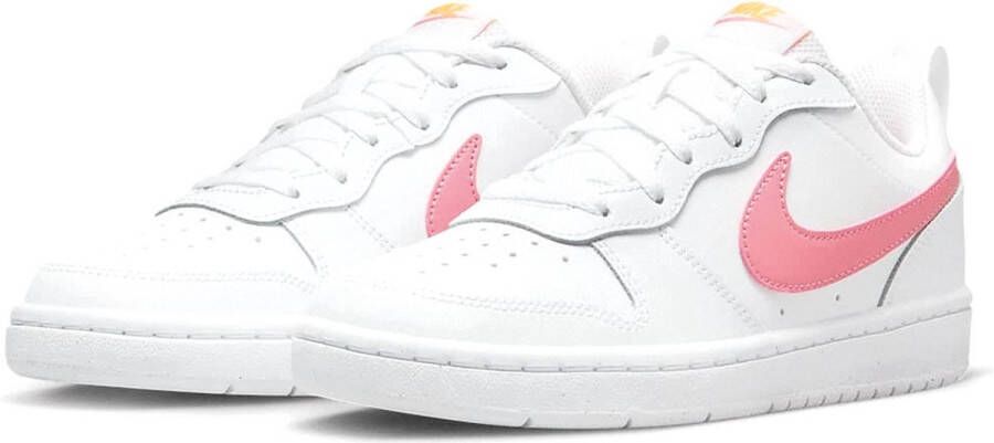 Nike court borough low 2 sneakers wit roze kinderen