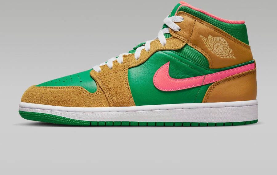 Jordan Air 1 Mid Se (gs) Basketball Schoenen chutney celestial gold lucky green maat: 39 beschikbare maaten:38 39 40