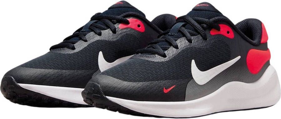 Nike Hardloopschoenen voor kids Revolution 7 Dark Obsidian Bright Crimson Black White Dark Obsidian Bright Crimson Black White