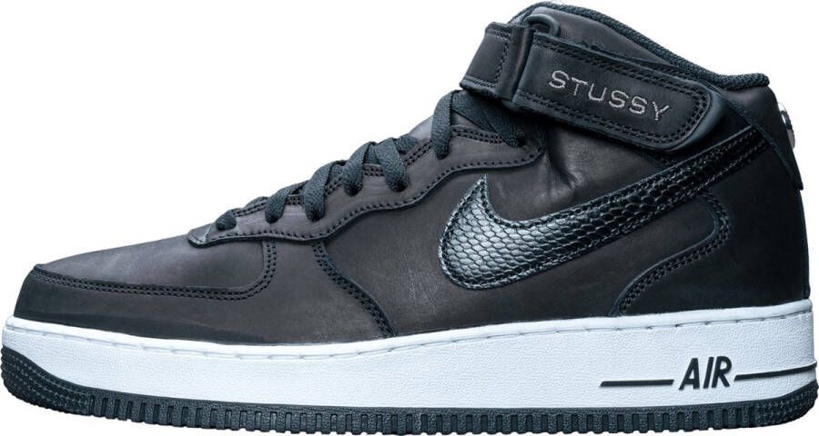 Nike Air Force 1 Mid SP Stussy Sneakers Sportschoenen Schoenen Leer Zwart DJ7840