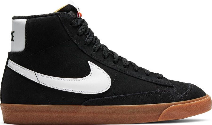 Nike W Blazer Mid '77 Suède Dames Sneakers Black White Gum Med Brown Total Orange