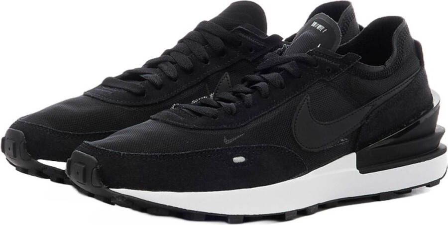 Nike Lage Sneaker Zwart Wit Oranje Wafel Stijl Black Heren