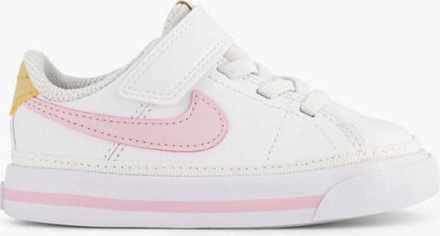 Nike court legacy sneakers wit roze kinderen