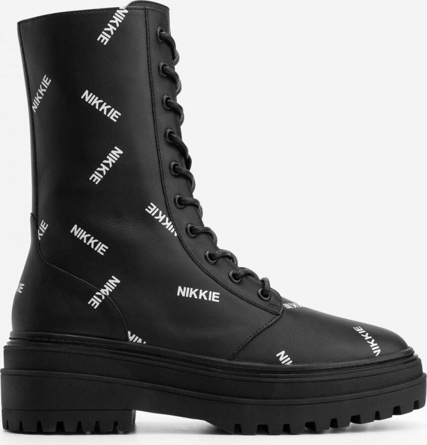 Nikkie boots Djuna Logo print Zwart