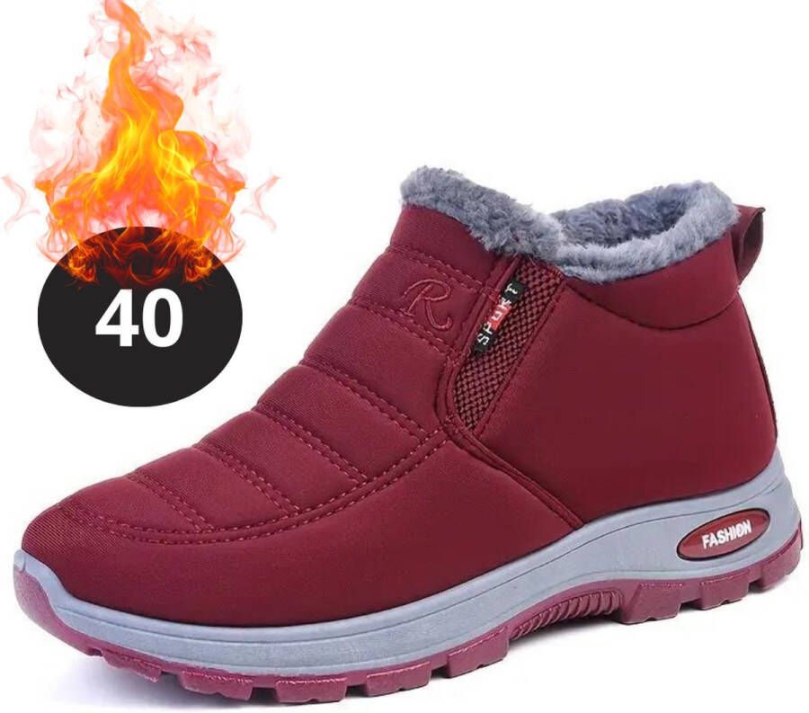 Nivard Snowboots Sneeuwschoenen Sneeuwboots Dames Wintersport Ski Skischoenen Rood Zacht