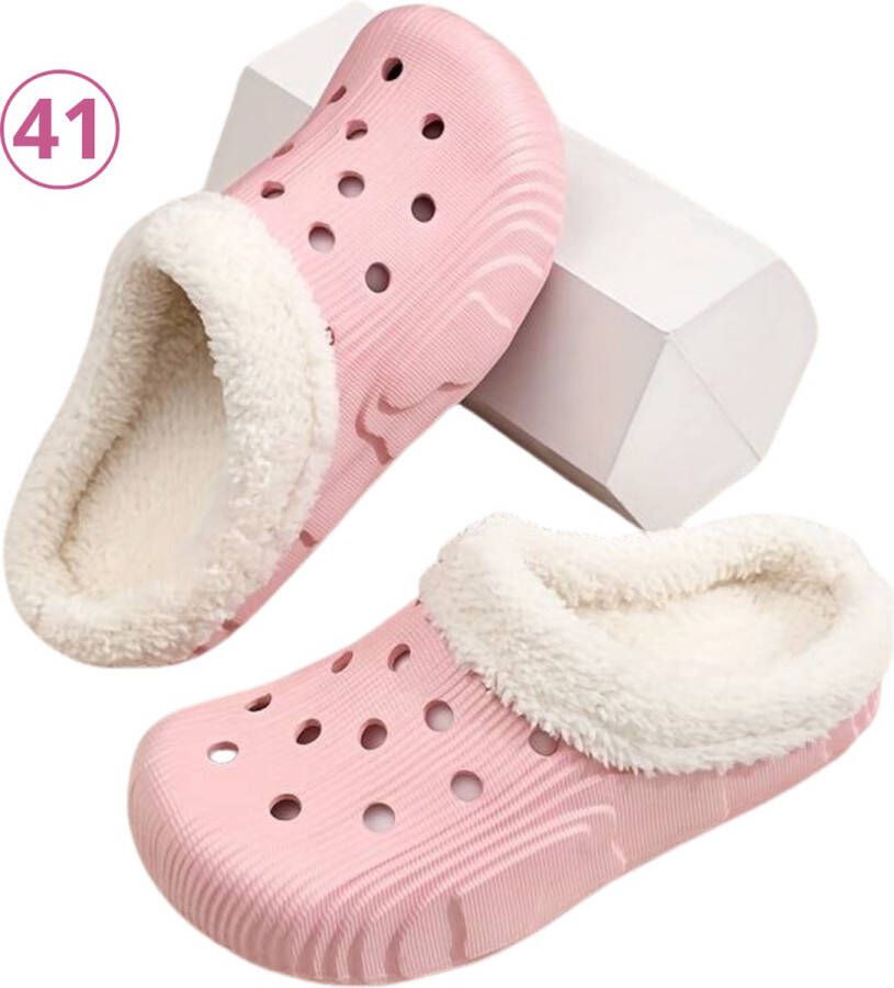 Nivard Warme Pantoffels Sloffen Slippers Pluche Licht Roze