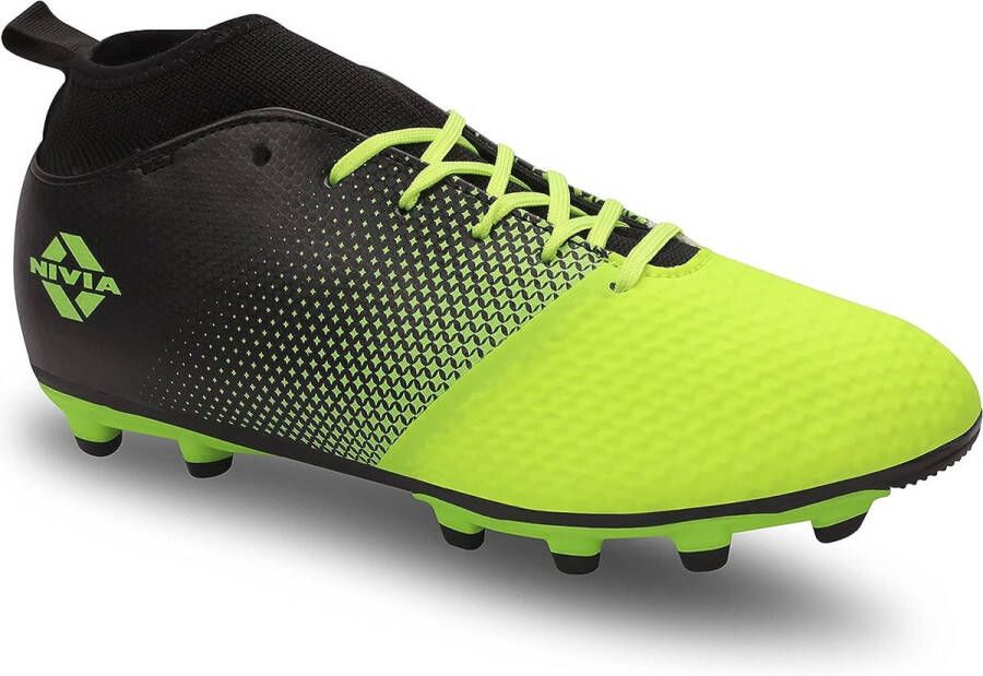 Nivia Ashtang Football Stud voor heren TPU Sole met PU synthetisch leer Een gevormde verwijderbare E.VA Voorgevormde TPU lichtgewicht binnenzool Ideaal voor harde en grasachtige oppervlakken (groen) EURO