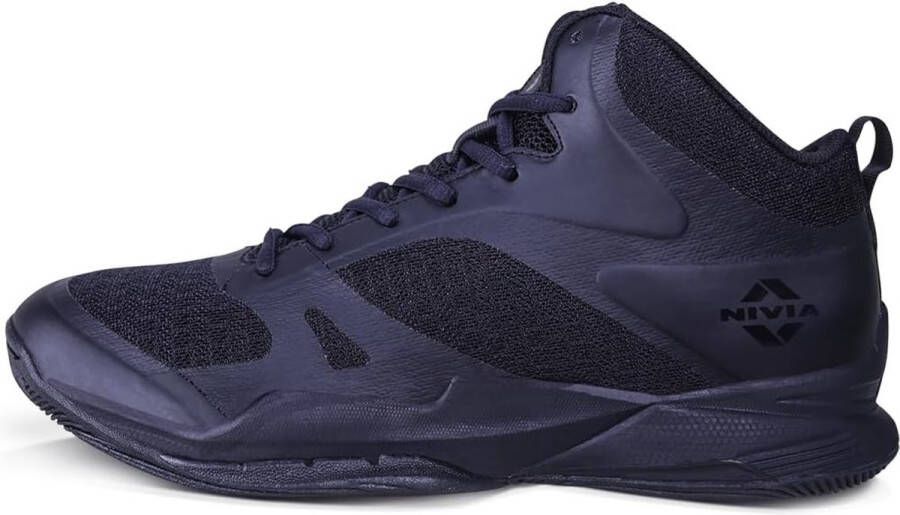 Nivia Combat 2.0 Basketbalschoenen Zwart 12 45 EU Materiaal: Mesh Voor heren en jongens Lichtgewicht Voorgevormde hiel Zachte demping Betere pasvorm en comfort