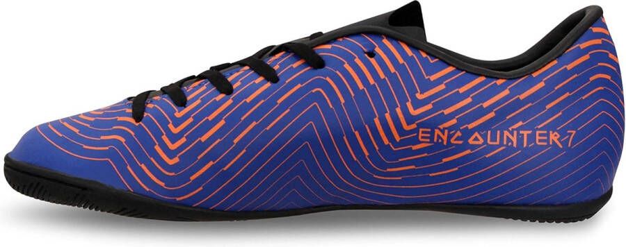 Nivia Encounter 7.0 Futsal Voetbalschoenen Koningsblauw Oranje 38 EU| Materiaal: Kunstleer PVC Voor mannen en jongens Lichtgewicht Grote tractie grip en comfort Ontworpen voor futsaltraining