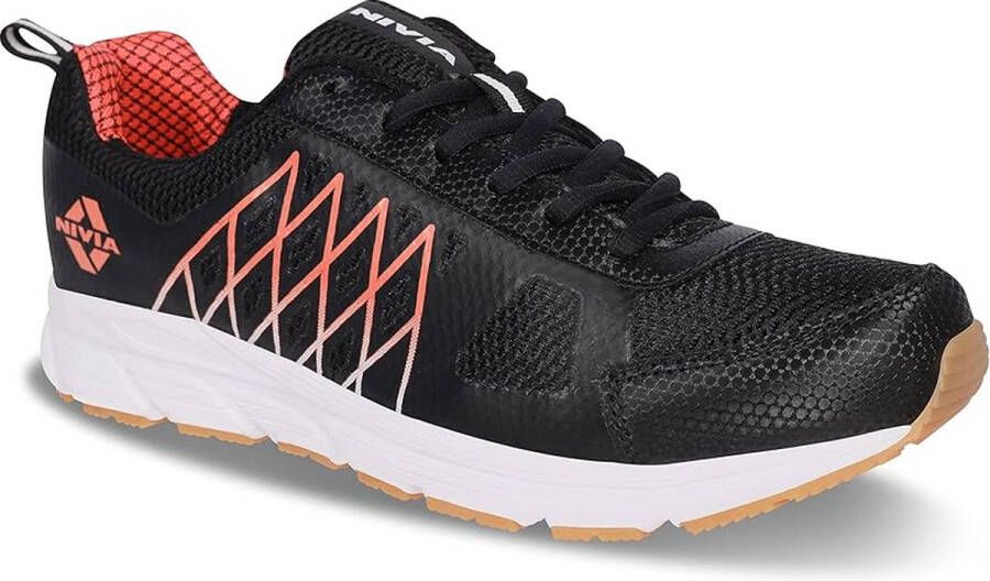 Nivia Snake 2.0 Loopschoenen Zwart EU Materiaal: Synthetisch leer Mesh PU Voor heren en jongens Lichtgewicht Duurzaam Superieure Stabiliteit Ademende Mesh Betere pasvorm en comfort