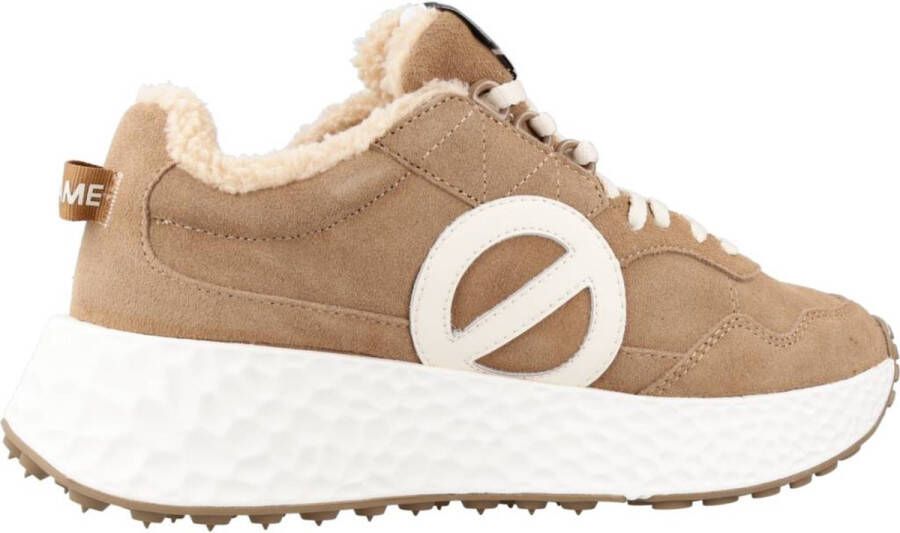 No Name Leren Sneakers met Uitneembare Binnenzool Beige Dames