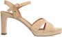 No Stress Dames Beige suède sandalen met hak - Thumbnail 1