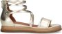 No Stress Dames Gouden leren sandalen met bandjes - Thumbnail 6