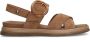 No Stress Dames PRE ORDER Beige leren plateau sandalen met gesp - Thumbnail 2