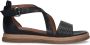 No Stress Dames Zwarte leren sandalen - Thumbnail 6