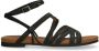 No Stress Dames Zwarte leren sandalen met bandjes - Thumbnail 2