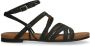 No Stress Dames Zwarte leren sandalen met bandjes - Thumbnail 6