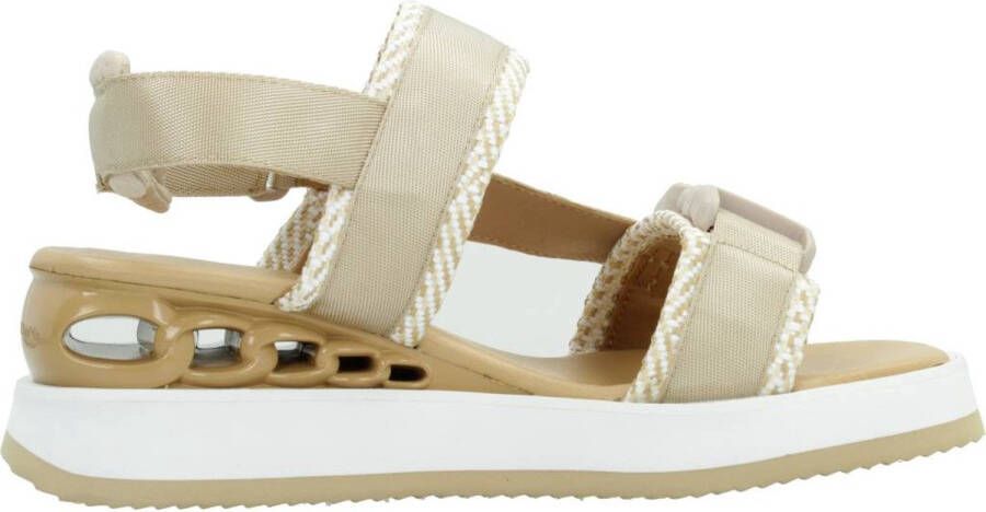 Noa Harmon Stijlvolle platte sandalen voor vrouwen Beige Dames