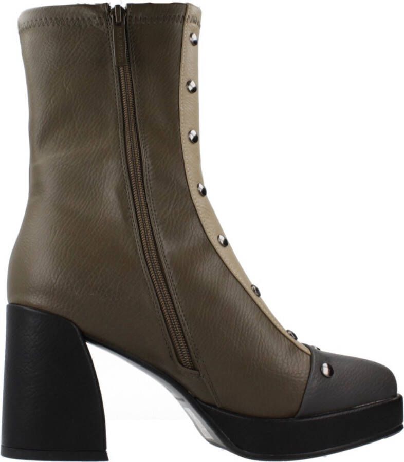 Noa Harmon Platform Heeled Boots Green Dames