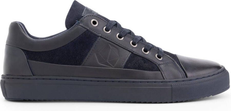 NoGRZ A.Maggi Leren herensneakers gevoerde veterschoenen Blauw Leer