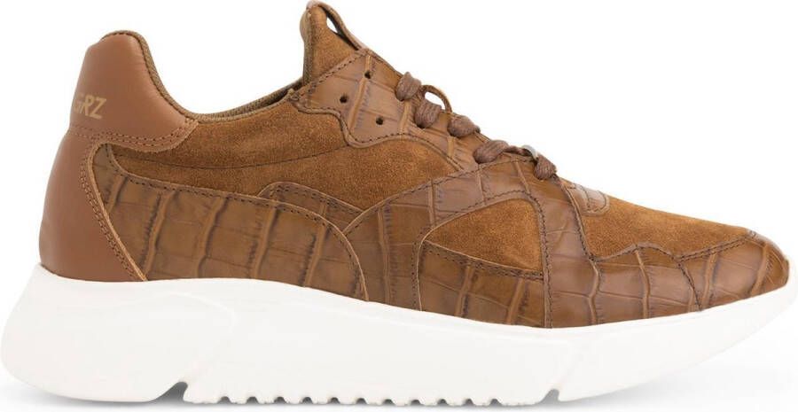 NoGRZ C.Correa Leren damessneakers Cognac Bruin Leer