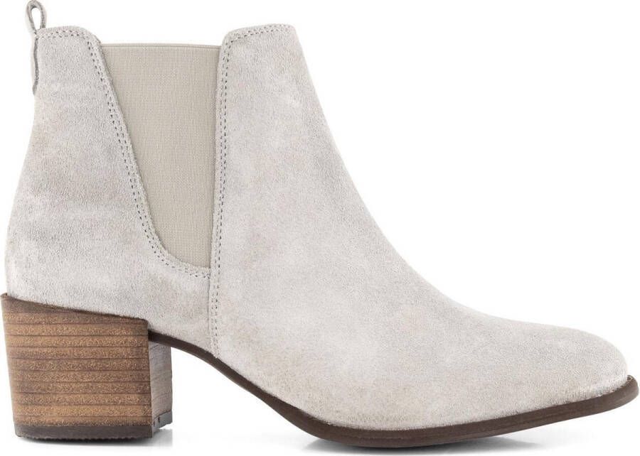 NoGRZ G.Quarenghi Dames Suede leren enkellaars met blokhak Grijs leer