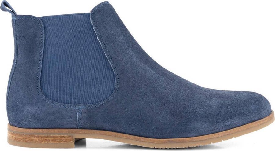 NoGRZ J.Zocher Dames Suede leren Chelsea boot Enkellaarsjes Blauw Leer - Foto 1