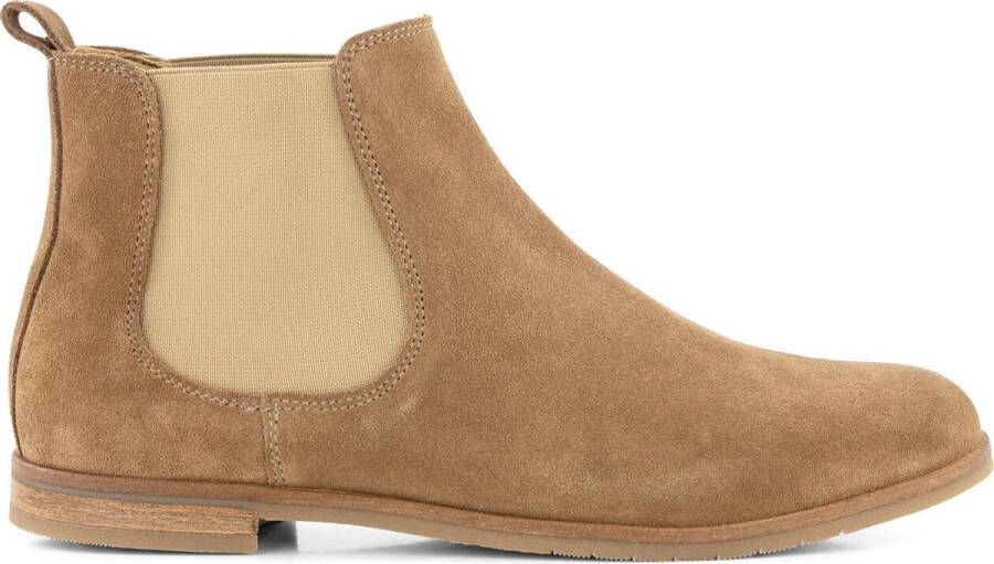 NoGRZ J.Zocher Dames Suede leren Chelsea boot Enkellaarsjes Bruin Leer