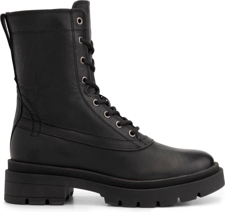 NoGRZ L.Woods Dames veterboots Enkellaarzen Zwart leer