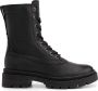 NoGRZ L.Woods Dames veterboots Enkellaarzen Zwart leer - Thumbnail 1