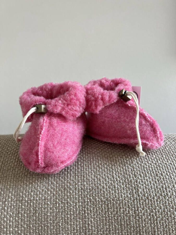 Noordiq Merino Wollen Babysloffen Roze Maat S