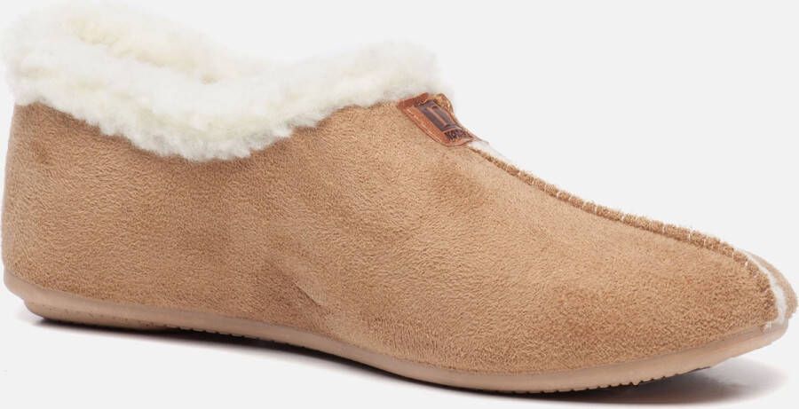 Nortenas Pantoffels Dames Sloffen Leer met voering Beige